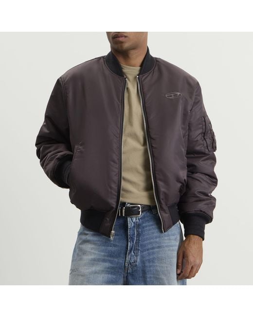 DIESEL Black Reversible Bomber Jacket for men