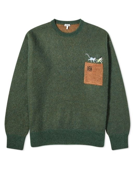 Loewe Green Lemur Pocket Jumper for men