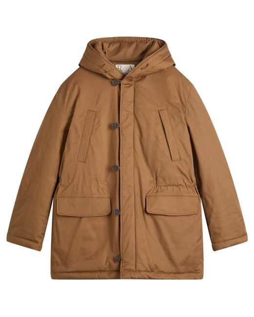 RANRA Brown Neve Canvas Cotton Parka Jacket for men