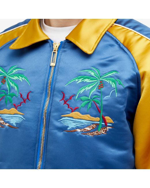 Rhude Blue Palm Eagles Souvenier Jacket for men
