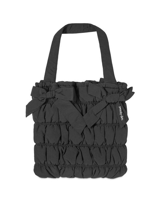 Peachy Den Black Deba Nylon Tote Bag