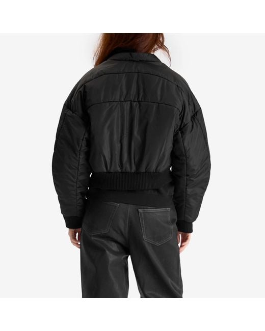 Kassl Black Cropped Bomber Jacket