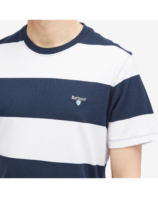 Barbour Blue Whalton Stripe T-Shirt for men