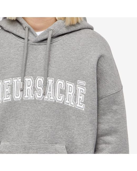 AMI Gray Coeur Sacré Organic-cotton Hoodie - Unisex - Cotton