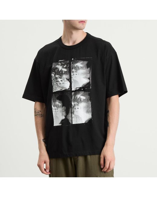 YMC Black Triple T-Shirt Faces for men