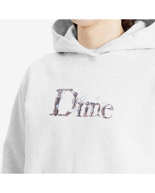 Dime White Classic Steampunk Hoodie for men