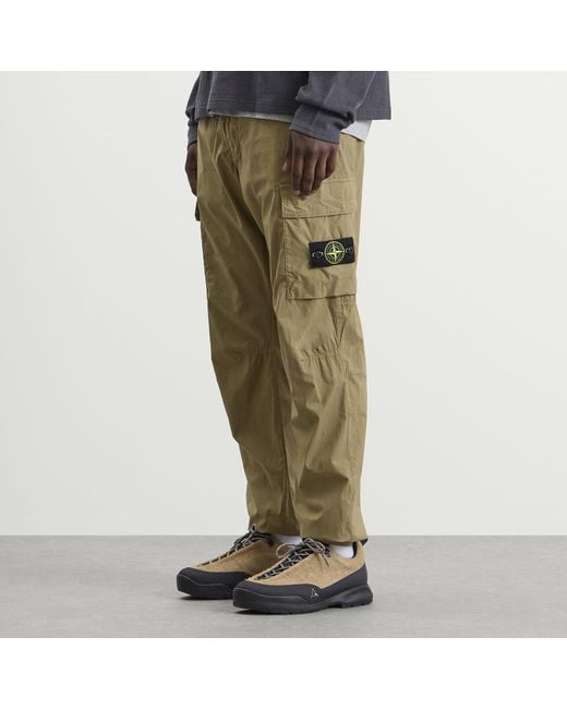 Stone Island Green Paracadute Cargo Trousers for men