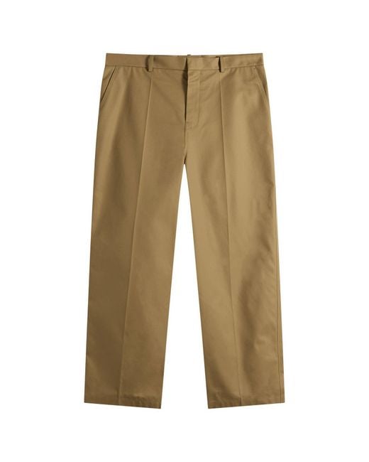 Balenciaga Natural Wide Leg Cotton Chino Pants for men