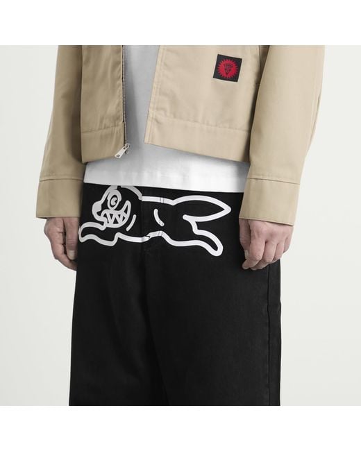 ICECREAM Running Dog Triple Scoop Wide Denim Jeans in Black for