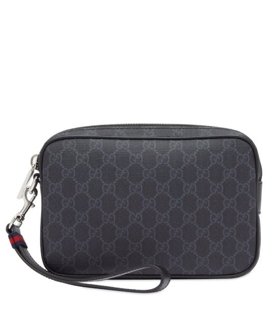 Gucci Black Gg Pouch With Strap for men