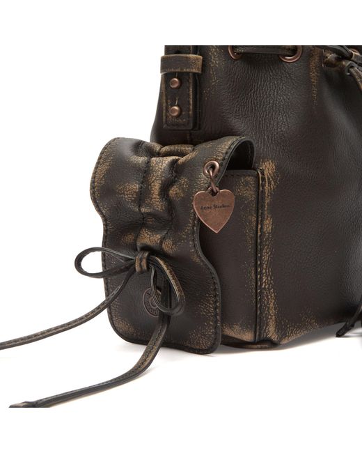 Acne Black Multipocket Mini Bucket Bag