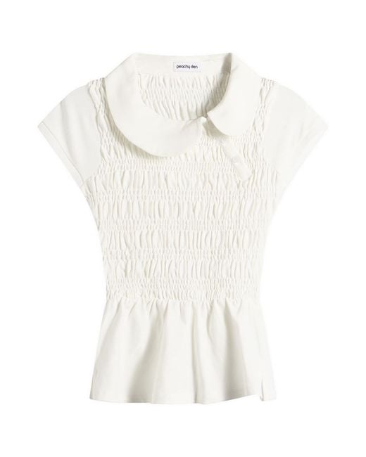 Peachy Den White Ferdinand Polo Top