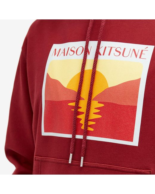 Maison Kitsuné Red Sunset Postcard Hoodie for men