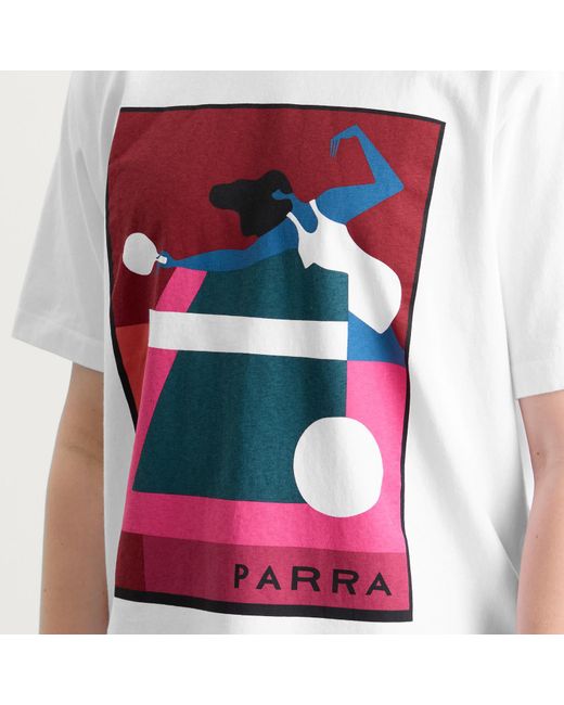 by Parra White Ping Ponged T-Shirt for men