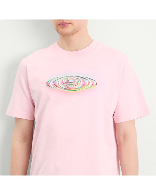 Casablanca Pink Glass Logo Classic T-Shirt for men