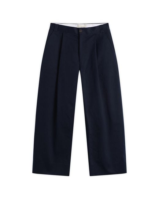 Studio Nicholson Blue Sorte Deep Pleat Volume Pant for men