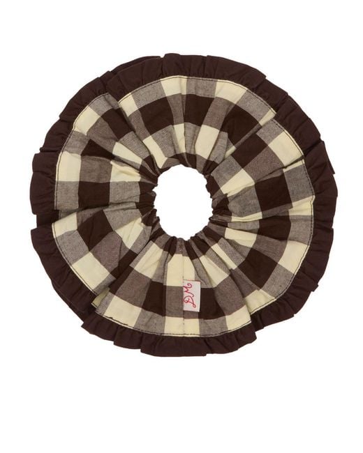 Damson Madder Brown Frill Edge Scrunchie