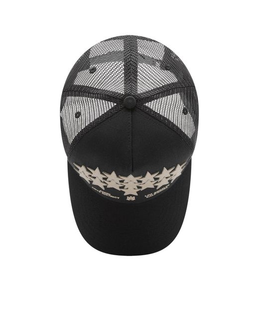 Amiri Black Leather Star Trucker Hat for men