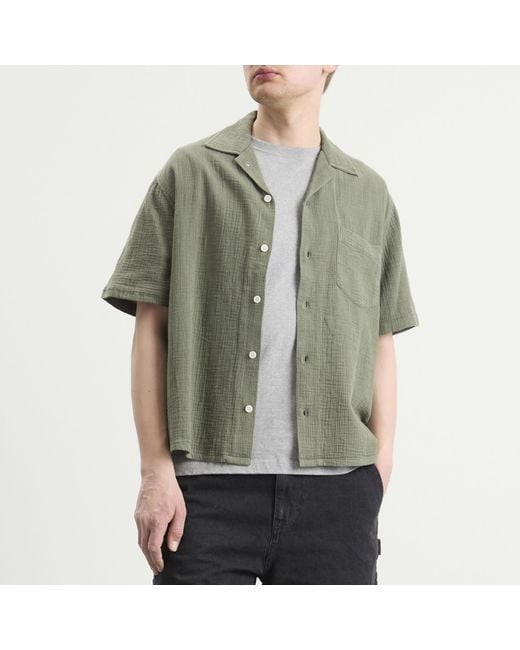Corridor NYC Green Double Cloth Short Sleeve Shirt for men