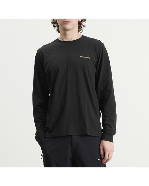 Columbia Black Csc Seasonal Logo Long Sleeve T-Shirt for men