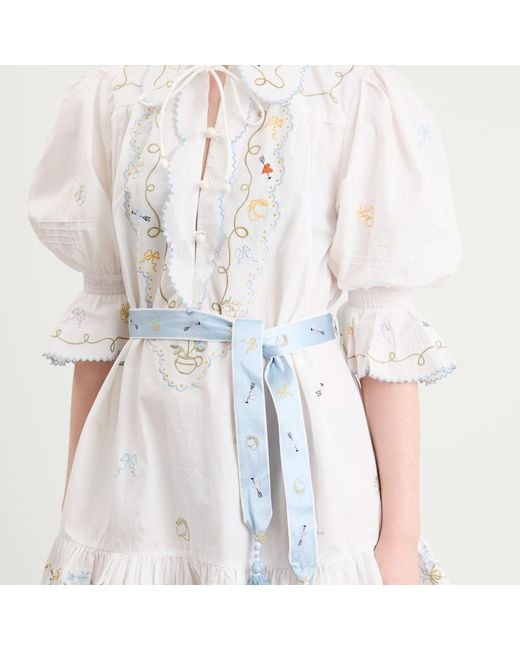 ALÉMAIS White Giulia Embroidered Mini Dress
