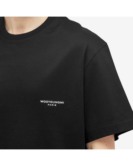 Wooyoungmi Black Square Logo T-Shirt for men