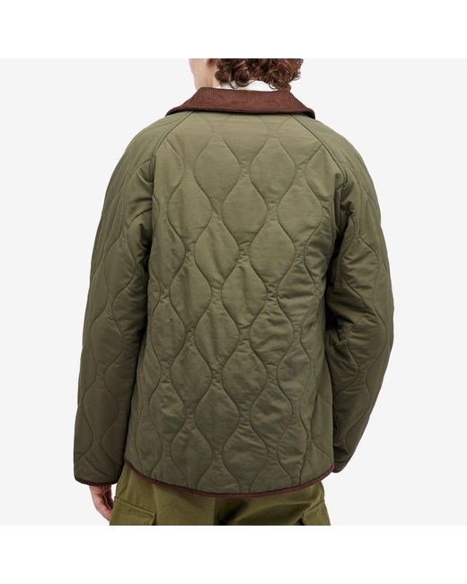 Drake's Green Quilted Chore Jacket for men