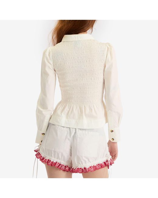 Damson Madder White Hazel Shirred Shirt