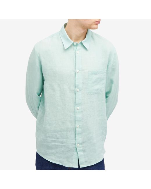 A.P.C. Green Cassel Linen Shirt for men