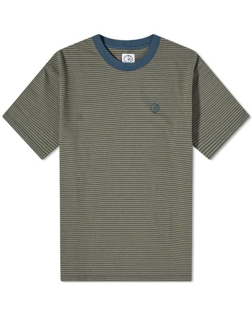Polar Skate Co. Green Dizzy Stripe T-shirt for men