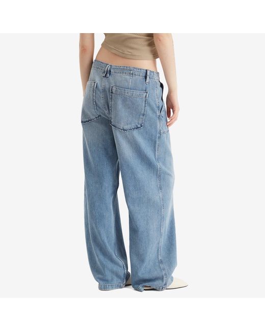 GOOD AMERICAN Blue Lite Linen Denim Pants