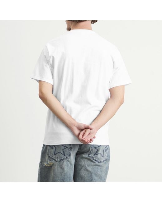 A Bathing Ape White Wild Leopard College T-Shirt for men