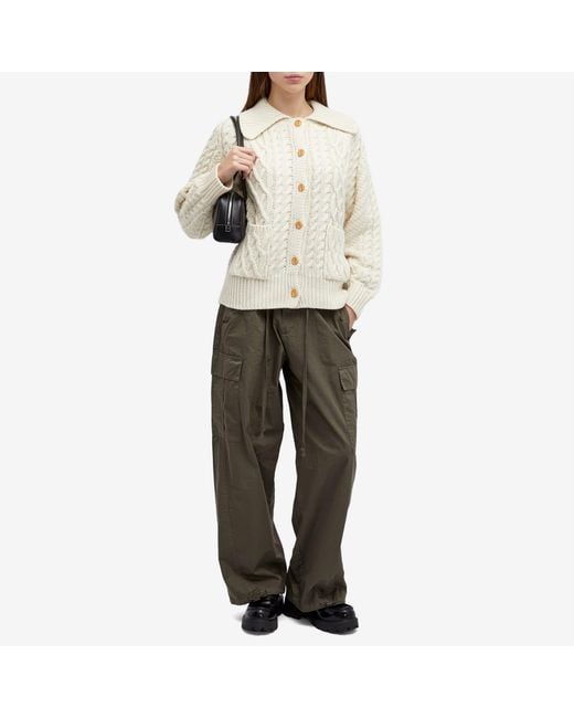 DUNST White Fisherman Knit Cardigan