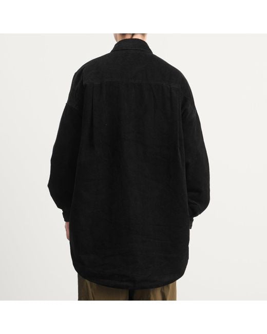 Merely Made Black Corduroy Overshirt for men
