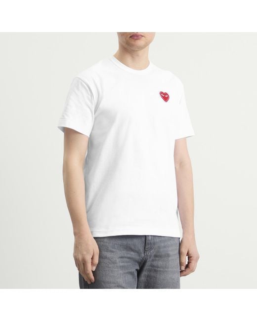 COMME DES GARÇONS PLAY White Studded Heart T-Shirt for men