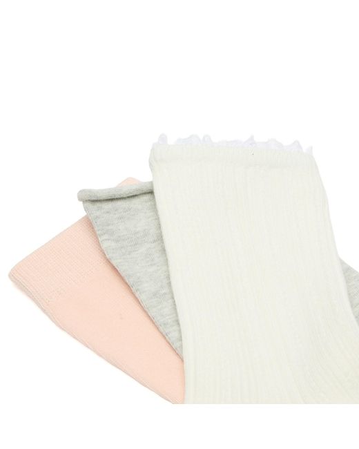 Skims White Textured Sock 3-Pack