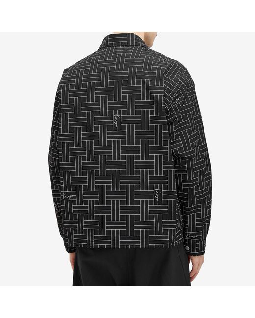 KENZO Black Weave Print Windbreaker Jacket for men