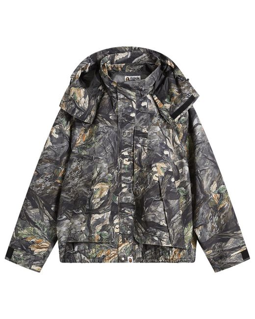 A Bathing Ape Gray Tree Edge Camo Snowboard Jacket for men