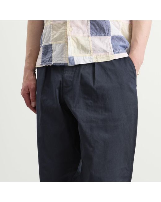 Universal Works Blue Pleated Track Pant for men