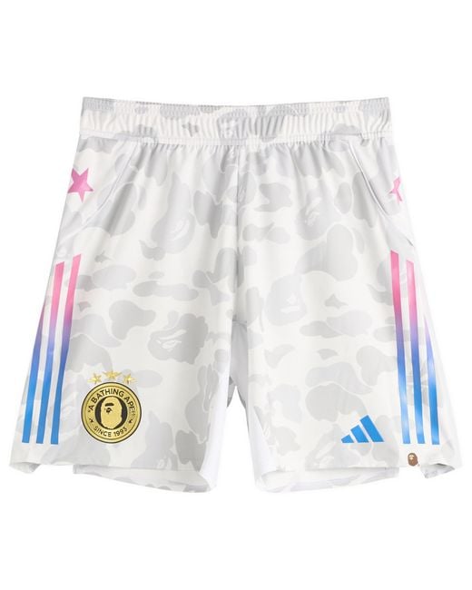 Adidas White X Bape Shorts for men