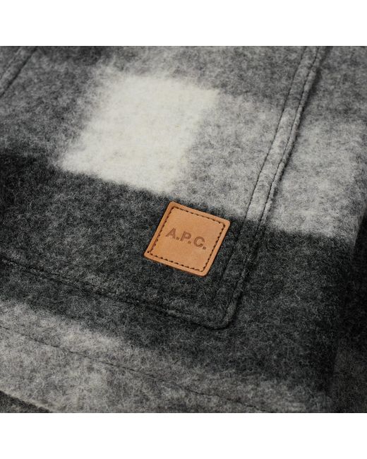 A.P.C. Black Emile Plaid Wool Chore Jacket for men