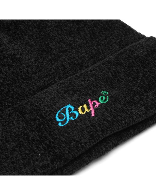 A Bathing Ape Black Bape Beanie