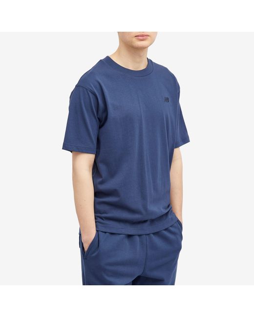 New Balance Blue Nb Athletics Cotton T-Shirt for men