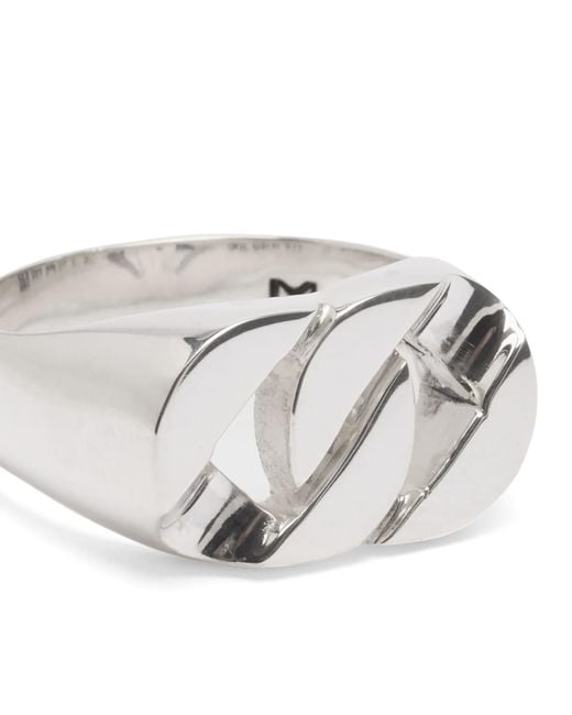 Maple White Cuban Link Signet Ring for men