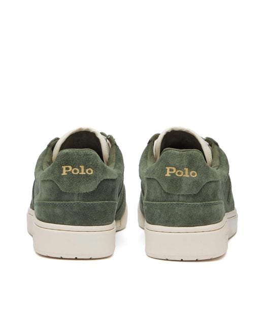 Polo Ralph Lauren Green Suede Polo Court Sneakers for men