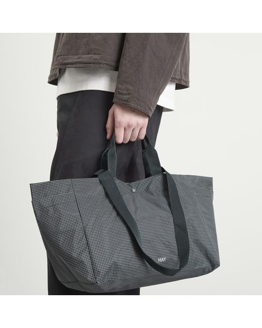 Hay Gray Grid Weekend Bag