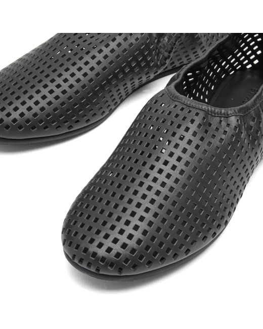St. Agni Black Perforated Ballet Flats
