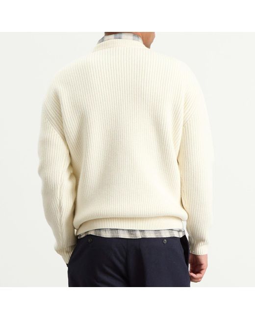 Drole de Monsieur White Drole De Monsieur Jacquard Groom Knit Jumper for men