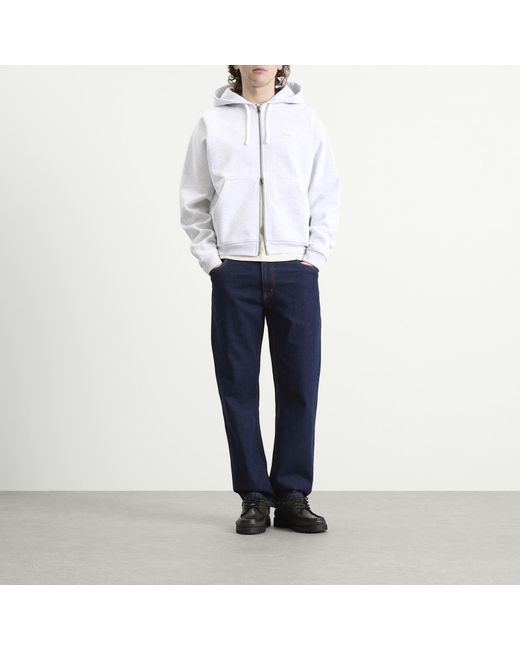 Dime White Cursive Small Logo Zip Hoodie