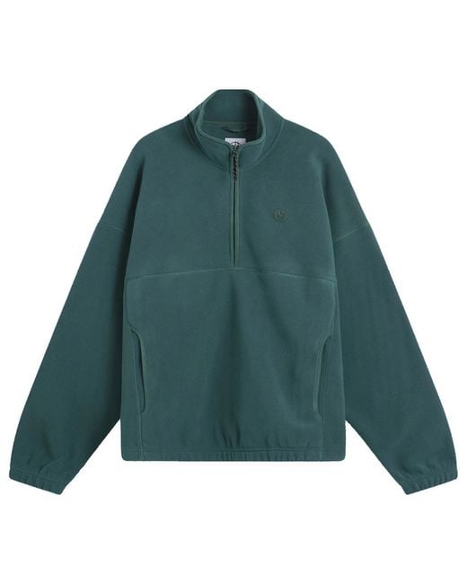 POLAR SKATE Green Ivan Half Zip Fleece Sweatshirt for men